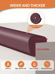 QYV pre-taped adhesive edge protector for quick, tool-free corner safety installation.
