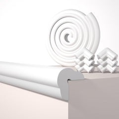 QYV Edge Protector on a table edge cushions bumps and protects furniture.