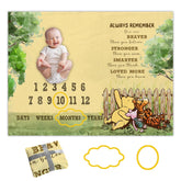 QZCYU Winnie milestone blanket laid flat for easy monthly photos