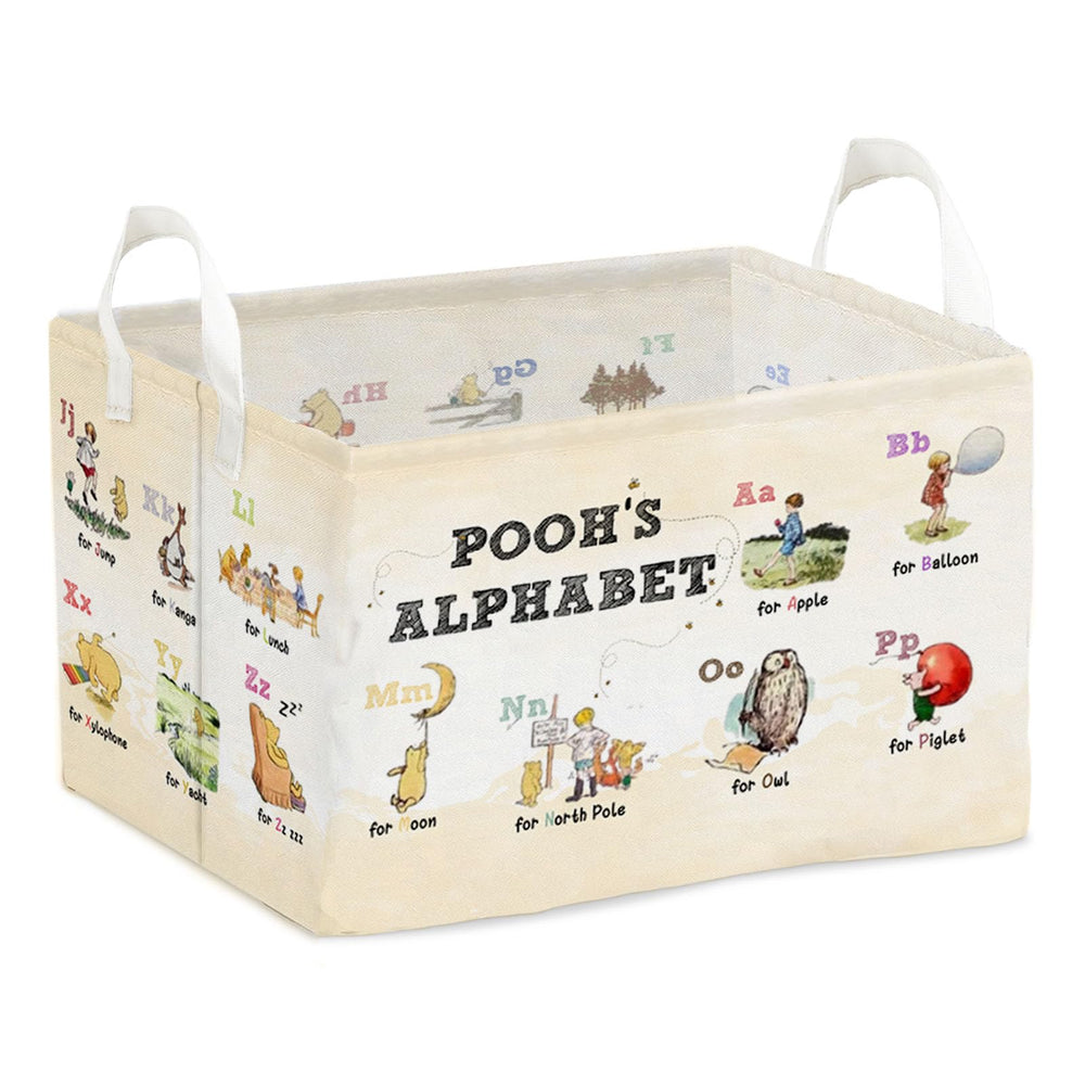 QZCYU Winnie nursery hamper with foldable design and Pooh graphics for kid-friendly storage