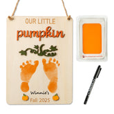 R HORSE 3D Baby's First Footprint Sign kit with engraving details for a keepsake.