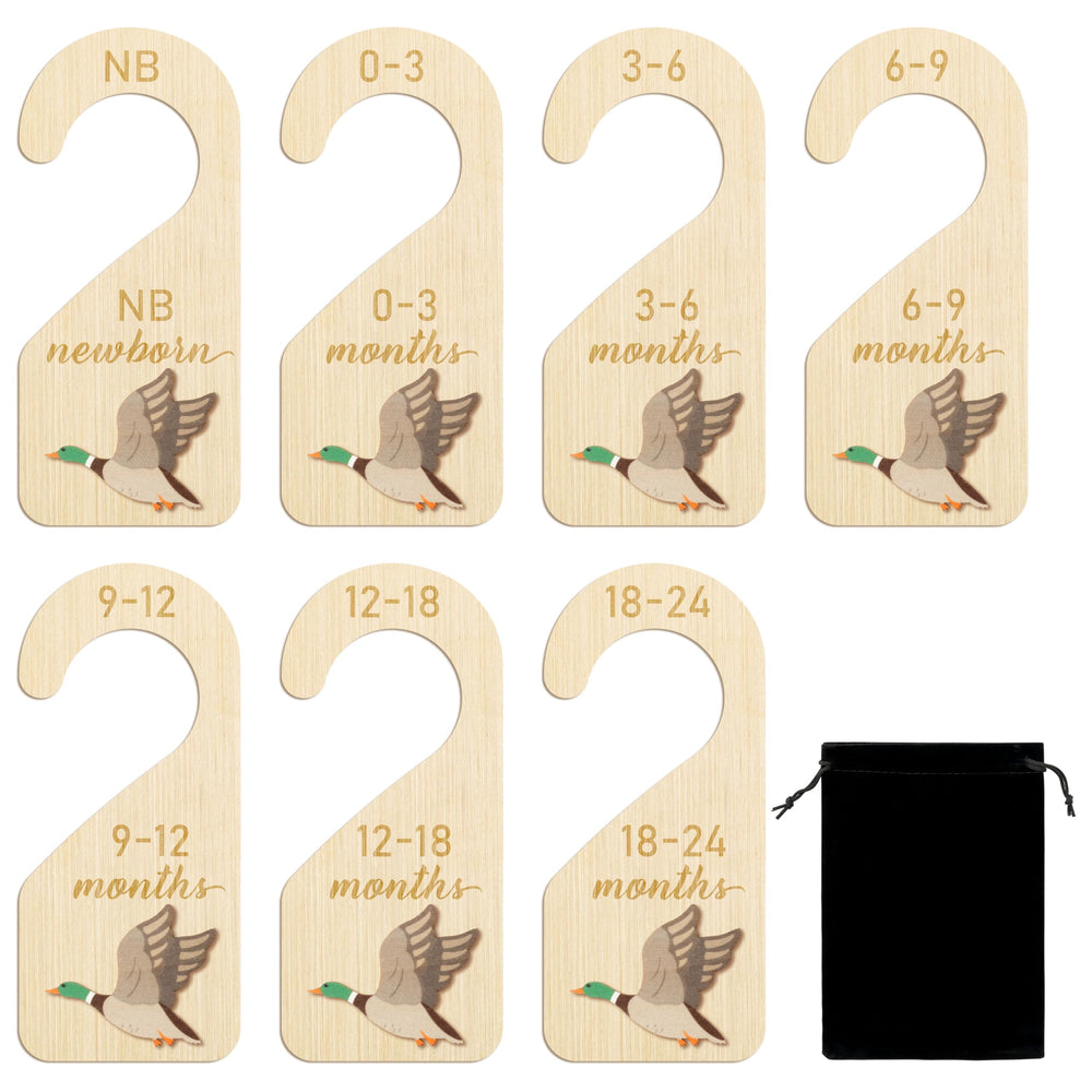 R HORSE 3D mallard duck closet divider front view shows quick size sorting.