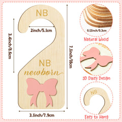 R HORSE wooden baby closet dividers age labels for quick newborn to 24 months sorting.