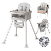 RadiAngl 3-in-1 convertible high chair with tray for easy, wipe-clean meals.