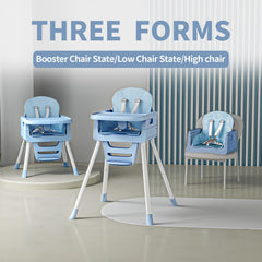 RadiAngl triangle-base high chair with secure safety harness.