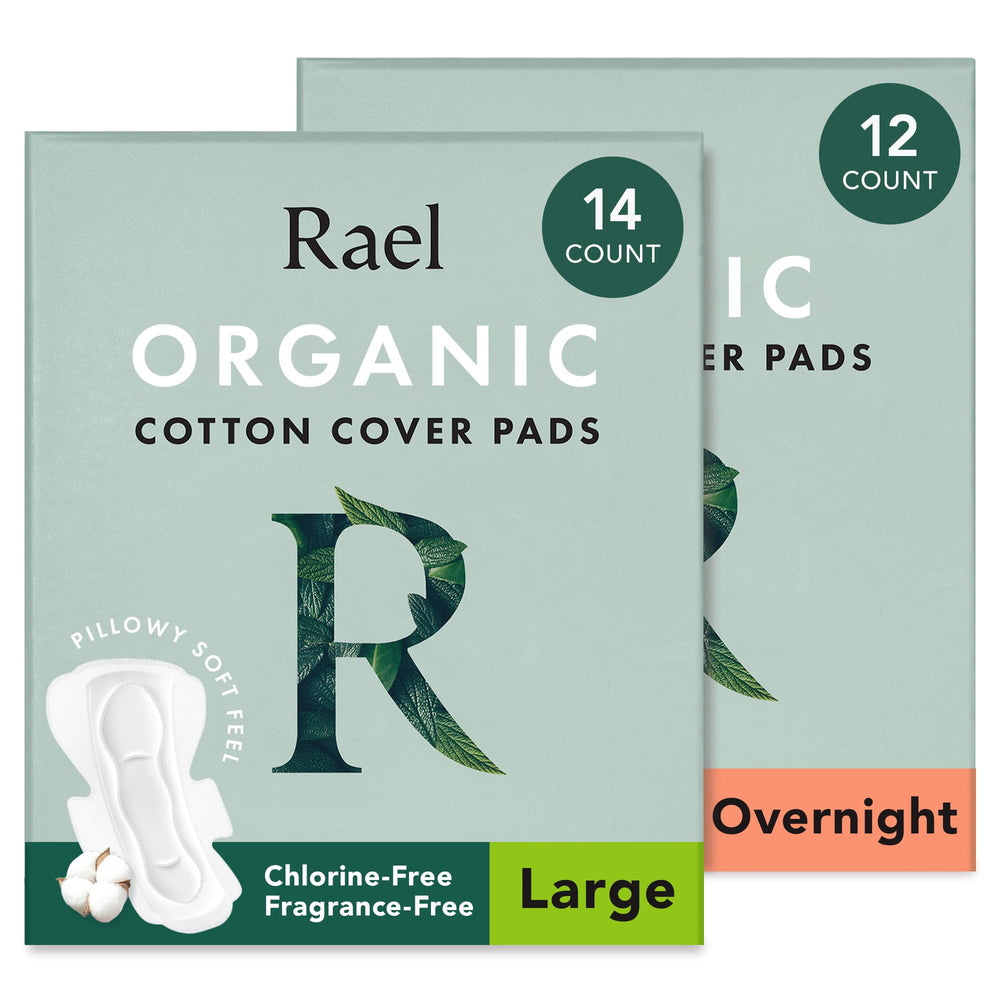 Rael heavy-absorbency overnight pad with wings for secure protection