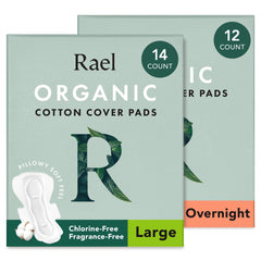 Rael heavy-absorbency overnight pad with wings for secure protection