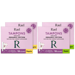 Rael tampons compact applicator for discreet daily protection.