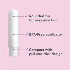 Rael tampons compact applicator for heavier days.