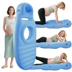 RAGANAWA inflatable pregnancy pillow with full-body support for hips and belly, promoting comfortable sleep.