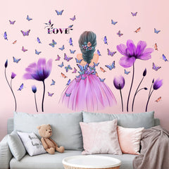 RAINBOW WSK RW-1596 purple tulips wall decal sheet 1 adds vibrant color to living rooms