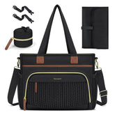 RAINSMORE diaper bag tote with a wide opening for quick access.