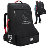 RAINSMORE padded car seat travel bag closed for secure airport handling