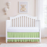 Rajlinen microfiber ruffled crib skirt texture adds softness to the nursery.