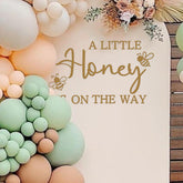 Ramciyo A Little Honey is on the Way decal wall backdrop for a sweet baby shower photo