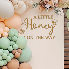 Ramciyo A Little Honey is on the Way decal wall backdrop for a sweet baby shower photo