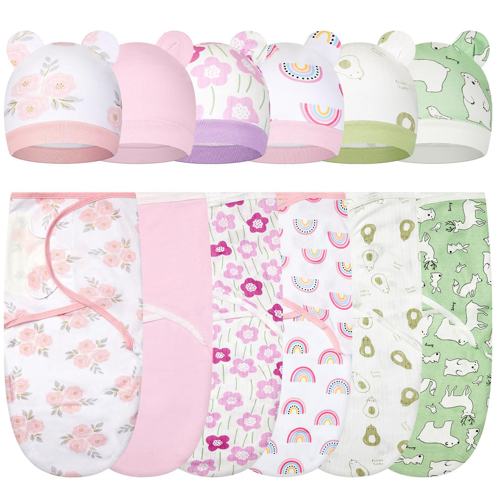 Ramede 6-pack swaddle blankets with flower pattern for gentle newborn comfort