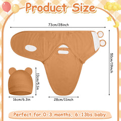 Ramede swaddle size 73 x 50 cm fits babies 6–13 lbs comfortably.
