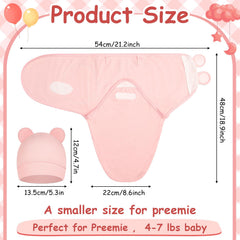Ramede preemie hat pink matching swaddle for cozy outfit.