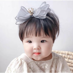 Rannyrena lace bow headband gray wear for everyday outfits and special moments.
