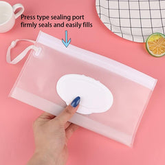 RANYUNSYZ portable travel wipe case fits neatly in a diaper bag.