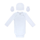 RATIVE newborn long-sleeve bodysuit shown for daily comfortable wear