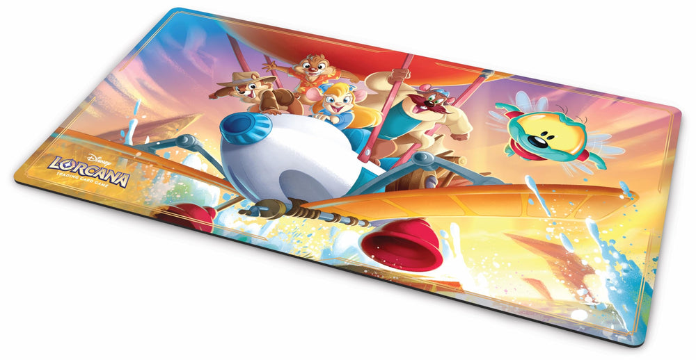 Ravensburger Disney Lorcana playmat Rescue Ranger Away artwork enhances table visuals