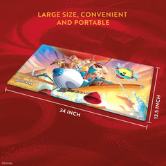 Ravensburger Rescue Ranger Away playmat features a non-slip surface to keep cards steady
