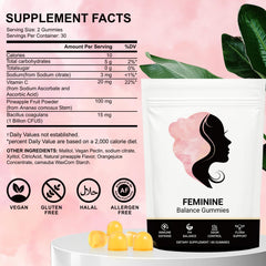 Rayanma gummies label highlights clean, gluten-free ingredients.