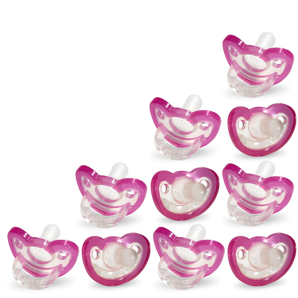 RaZbaby JollyPop pacifier with 1-piece design for easier cleaning and safety.