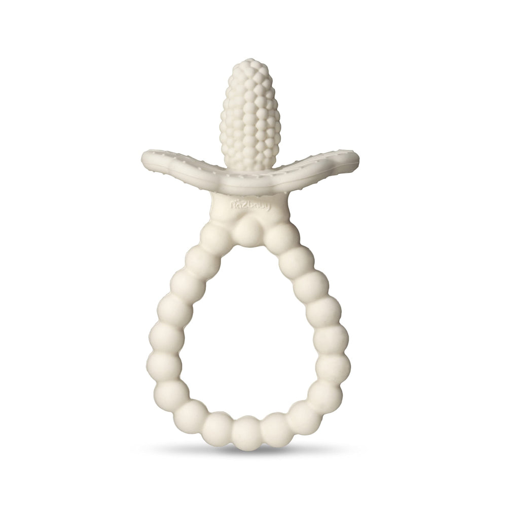 RaZbaby RaZberry Plus teether showing BerryBumps texture for soothing gums