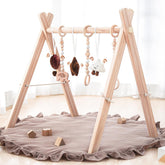 Razee wooden baby play gym frame with natural finish for developmental play.