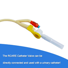 RCARE Catheter Valves safety lever image showing one-hand operation