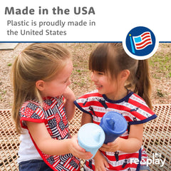 Thick durable plastic withstands toddler drops and bangs
