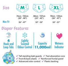 Rearz Lil Monsters diaper front-tape design option outlined for style choices