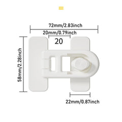 RecDec adhesive latch securing a cabinet for kid-friendly storage