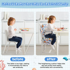 Redcoutt booster seat with removable cushion for adjustable height.