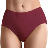 REELINDRY leak-proof underwear front view in garnet for all-day protection