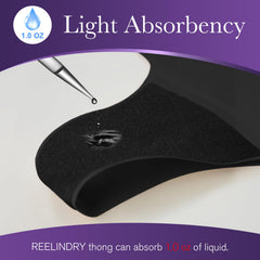 REELINDRY thong showing leak-proof stitching for secure wear