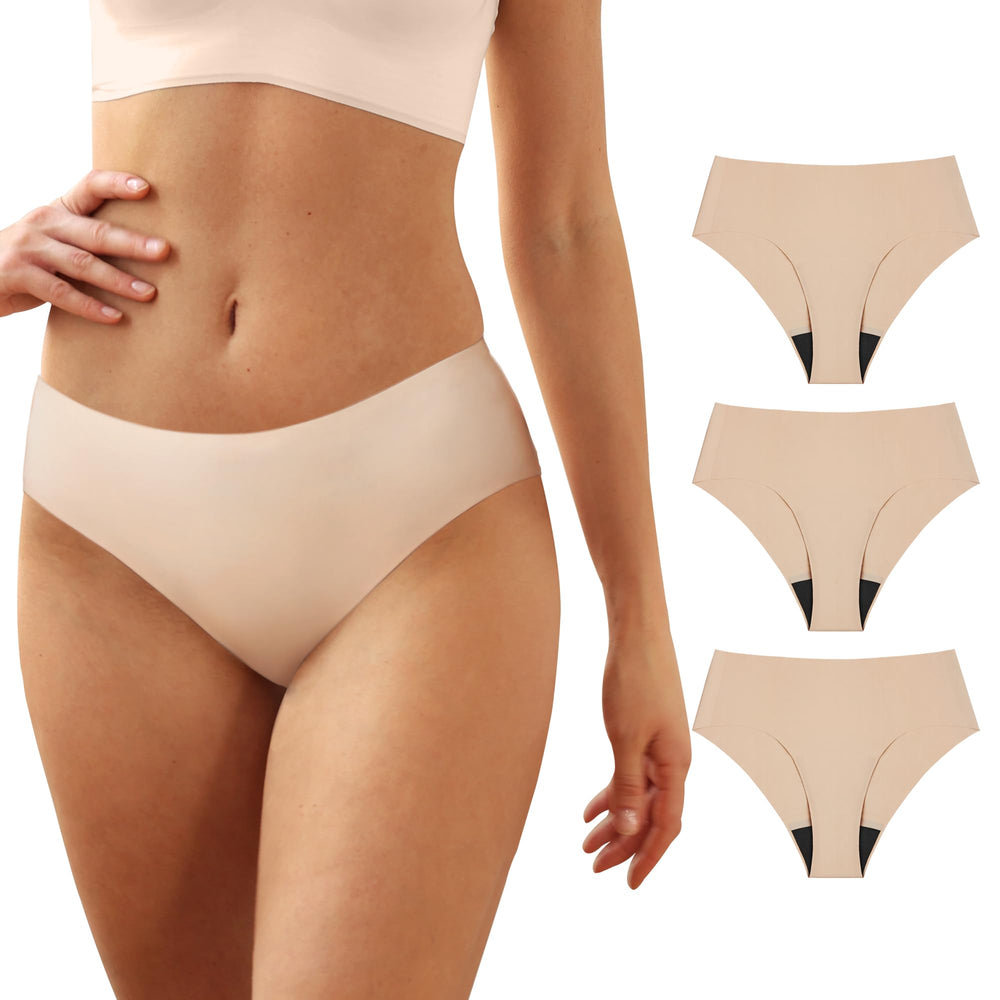 REELINDRY washable incontinence underwear beige 3-pack for discreet all-day protection