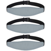Reflyaway baby head support grey cushion provides gentle neck stability during car rides.