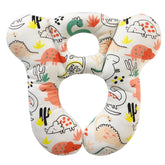 REFLYAWAY baby travel pillow with red dinosaur front view enhances car ride comfort.