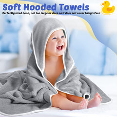 Reginary baby hooded towel gray blanket for naps, extra warmth