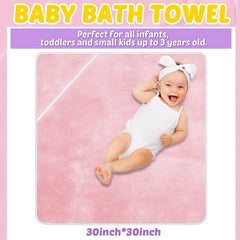 Reginary 30x30 inch towel laid flat shows generous size for newborns and toddlers.