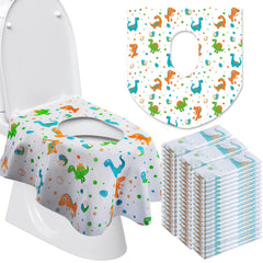 Reginary dinosaur toilet seat cover closeup reveals vivid pattern for kid-friendly potty training and comfort.