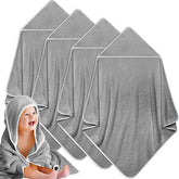 Reginary hooded towel gray folded after bath, cozy and ready for use