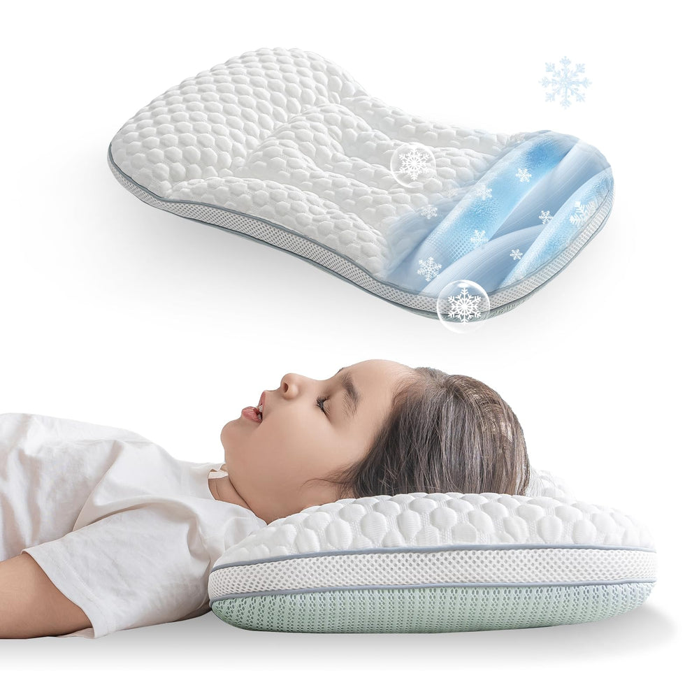 Reidio Toddler Pillow with cooling dots offering summer neck support.