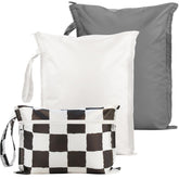 RelaxScene 3-pack wet bags front view, compact and travel-ready.