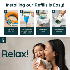 Reli six-pack refills designed for easy replacement in busy days.