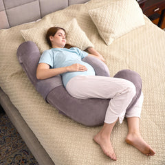 RELY+ Gyno-Pillow full body support for comfy pregnancy sleep.